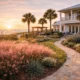 Landscaping company in 30A Florida tending to a coastal native plant garden in South Walton