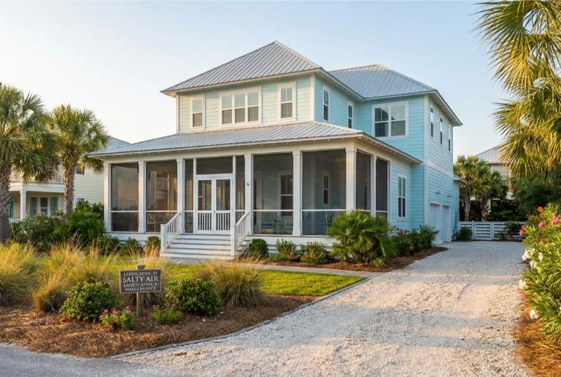 vacation rental landscaping in 30A — guest-ready property exterior maintained by Salty Air