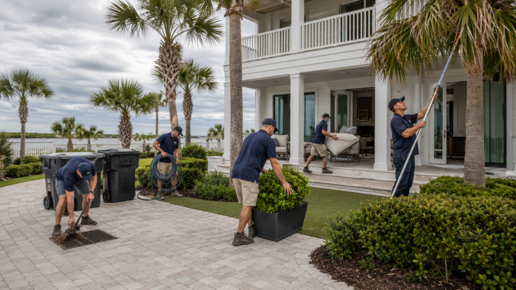 storm prep landscaping 30A checklist for a coastal rental property