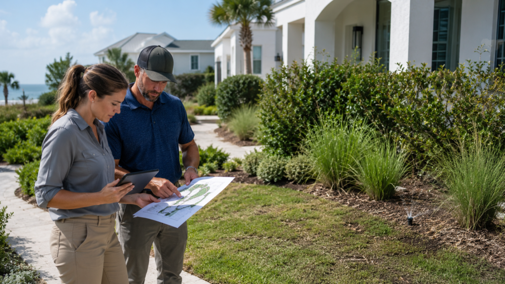 HOA landscaping 30A violation correction plan for a managed property