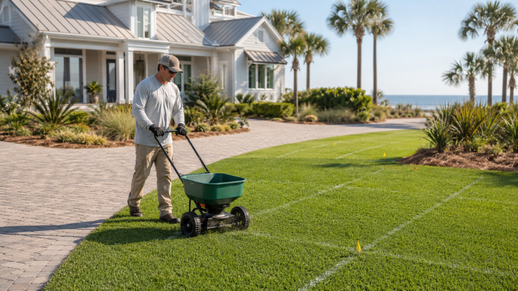 lawn fertilization 30A Florida slow-release nutrient program